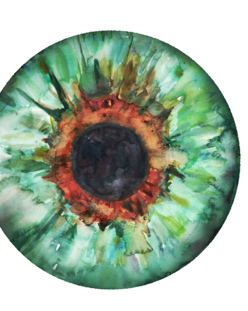 Green Iris Watercolor Print Abstract Eye Art Anatomy Art | Etsy