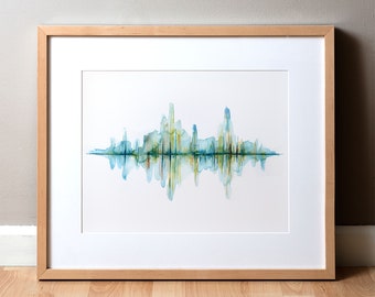 Geluidsgolven aquarel Art Print - KNO-kunst - logopedie logopedie kunst - audiologie kunst