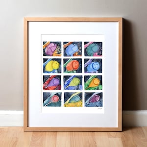 Pop Heart MRI Watercolor Art Print - Anatomy Art - Heart Painting - Cardiovascular Art