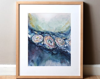 Touch Horizons: Pacinian Corpuscles - Abstract Skin Cell Art - Anatomy Art - Dermatology Watercolor Painting