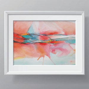 Brachial Plexus Watercolor Print - Abstract Red and Teal Painting - Anatomy Art Print - Nerve Art Print