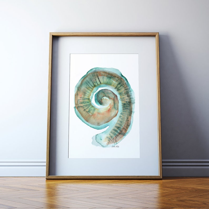 Cochlea Watercolor Print Audiology Anatomy Art Speech Therapy Art Ear Anatomy Art Print image 1