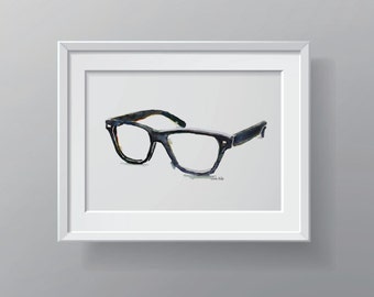 Glasses Watercolor Print Unframed - Spectacles Art - Optometry Art - Optometrist Watercolor