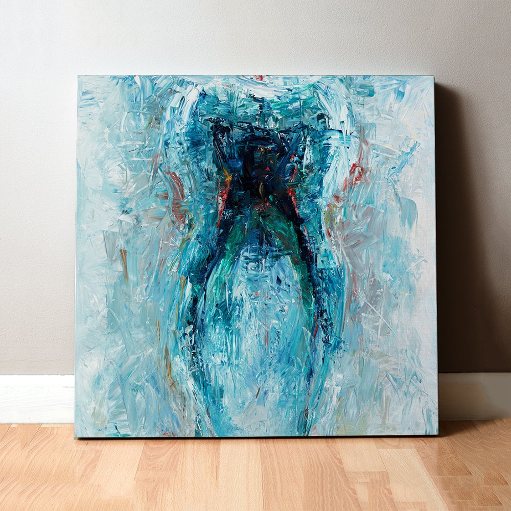 Molar in Blue - Oil on Canvas Print - Dental Anatomy Art - Tooth Anat…