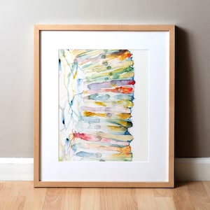 Microvilli Watercolor Print in Blue - Gastroenterology Art - Intestine Histology Watercolor - Abstract Anatomy Art