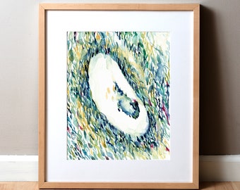 IVF Ultrasound Watercolor Print - Ultrasound Painting - Fertility Art - Gift for Embryologist