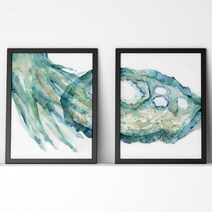 Eierstok en fimbriae tweeluik aquarel kunst set - OBGYN vruchtbaarheid abstracte anatomie kunst - aquarel vrouwelijke anatomie