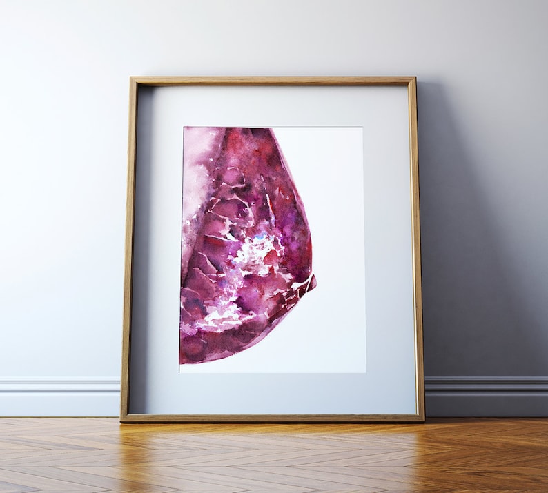 Pink Mammogram Watercolor Print Breast Art Print Abstract - Etsy