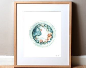 5-day Embryo Art Print - Embryology Watercolor Print - Fertility Doctor Art - OBGYN Painting