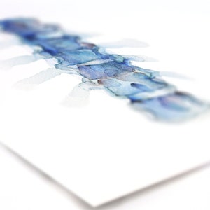 Blue Spine Print Series of 3 Anatomy Art Set 3 Watercolor Prints image 8