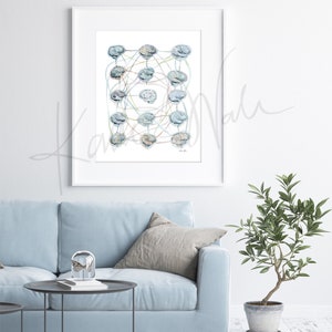 Autism Spectrum Disorder Watercolor Print Unframed - Brain Art - Neurology Art - Autism Awareness image 5