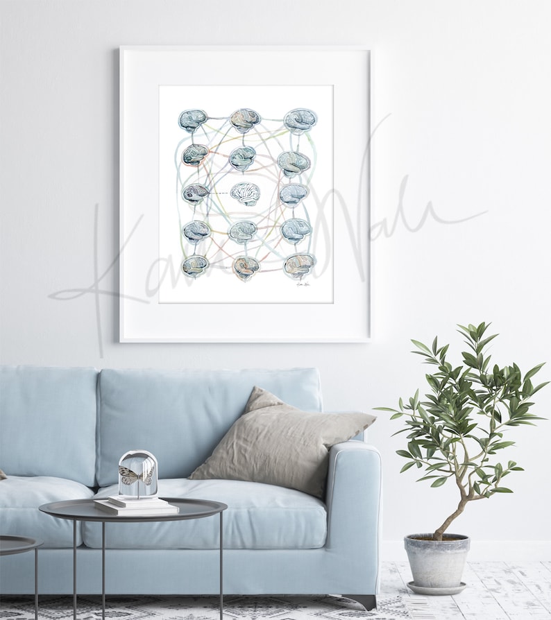 Autism Spectrum Disorder Watercolor Print Unframed - Brain Art - Neurology Art - Autism Awareness image 5