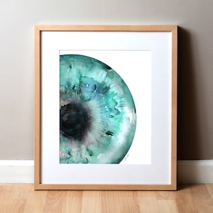 Iris Watercolor Print - Abstract Eye Art - Anatomy Art - Optometry and Ophthalmology Art - Teal Watercolor Art Print