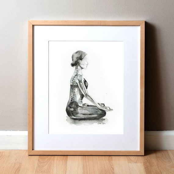 Lotus Pose Meditation, Yoga Art Charcoal Drawing, Yoga Poster Yoga Print,  Black and White, Art Print From Original Artwork by Ann Adams, Y1 - Etsy