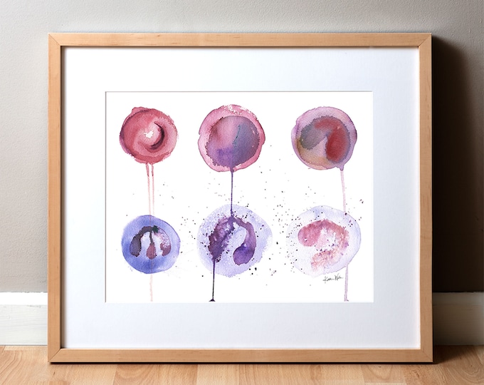 Mast Cell Watercolor Print - White Blood Cell Watercolor Art Print ...