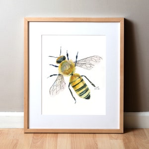 Bee Watercolor Print - Watercolor Painting - Insect Painting