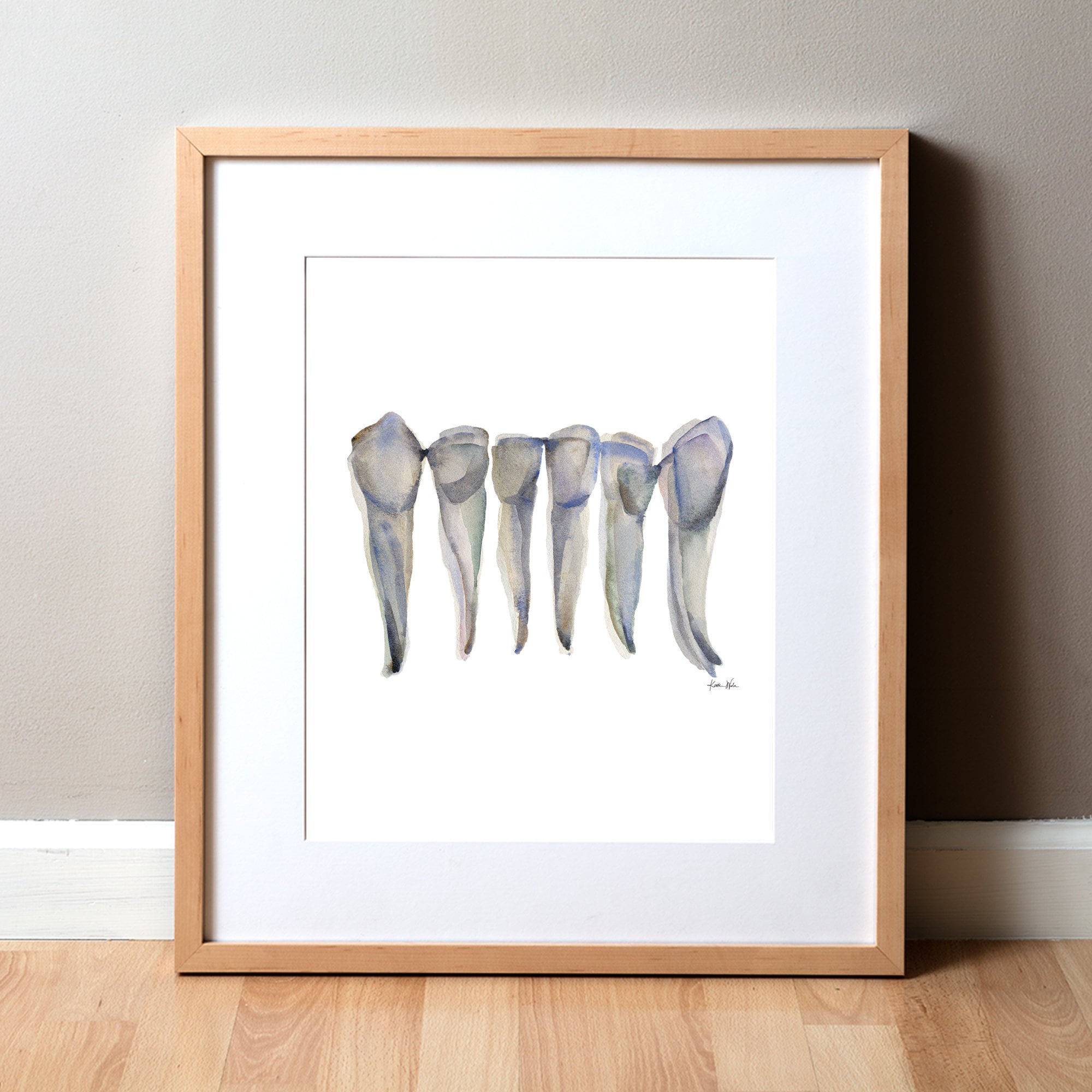 Abstract Incisor Teeth Watercolor Print Unframed, Dental and Dentistry ...