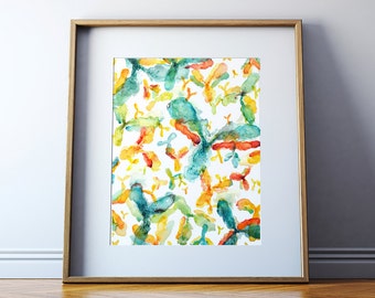 Antibody Watercolor Art Print - Histology Art Print - Abstract Anatomy Biology Art