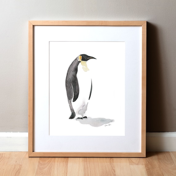 ペンギンの絵画 ペンギンの水彩画 - 水彩画 - 海の生き物の絵画 - Etsy 日本