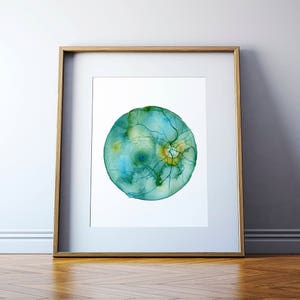 Retina Watercolor Print - Abstract Eye Art - Eye Anatomy Painting - Optometry and Ophthalmology Art - Teal Watercolor Art Print