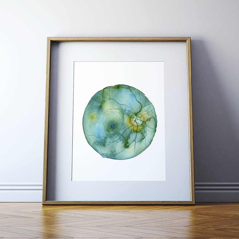 Retina Watercolor Print Abstract Eye Art Eye Anatomy | Etsy