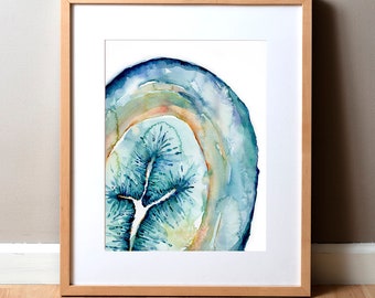 Uterine Layers Watercolor Art Print - Female Anatomy Art Print - OBGYN Anatomy Art Print - Fertility and Reproductive Anatomy Art