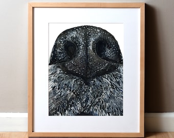 Dog Nose Watercolor Print Unframed - Veterinary Art - Animal Art - Gift for Veterinary Doctor