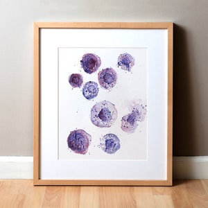 Mast Cell Watercolor Print - White Blood Cell Watercolor Art Print - Histology Painting