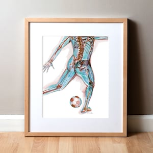 Soccer Player Anatomy Watercolor Print - Soccer Print - Soccer Player Art
