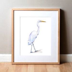 Egret Art Print - Watercolor Painting - Bird Painting