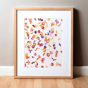Sickle Cells Watercolor Print - Anemia Histology and Hematology Art Print - Red and White Blood Cell Abstract Print