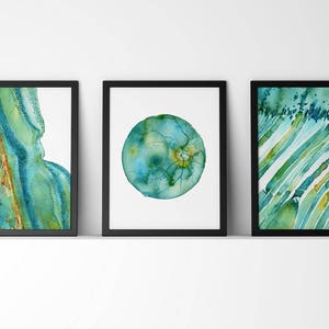Set van 3 ooganatomieafdrukken van fovea, netvlies en staafjes en kegeltjes - ooganatomie aquarel - optometrie en oogheelkunde kunst