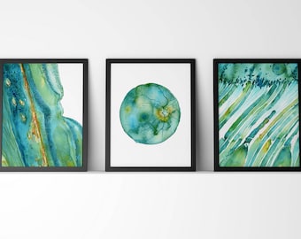 Set of 3 Eye Anatomy Prints of Fovea, Retina and Rods and Cones - Eye Anatomy Watercolor - Optometry and Ophthalmology Art