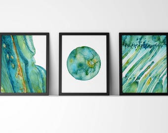 Set of 3 Eye Anatomy Prints of Fovea, Retina and Rods and Cones - Eye Anatomy Watercolor - Optometry and Ophthalmology Art