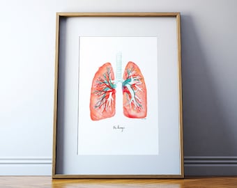 Lungs Art Print - Lung Watercolor