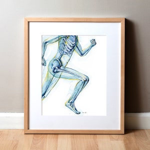 Runner’s Anatomy Watercolor Print - Running Art - Gift for Runners - Art for Runners