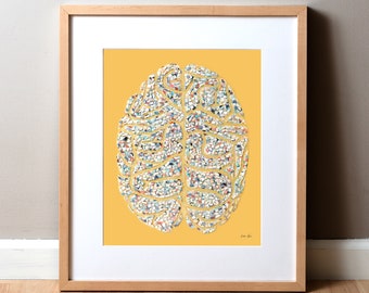 Mind in Pieces Print - Alzheimer's Art - Brain Art - Gift for Neurologist
