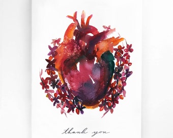 Bold Heart Thank You Card