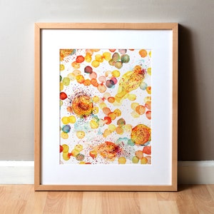 Degranulating Mast Cell Watercolor Art Print - Allergy Histology Art Print - Blood Cell Art