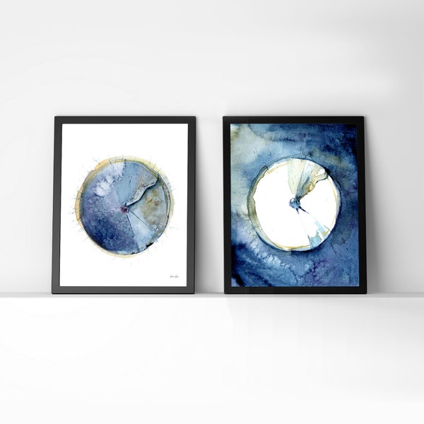 Evening Eardrum Watercolor Print Set - Audiologist Gift - Gift for Speech Path - Tympanic Membrane - Anatomy Art