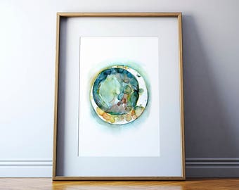 Jewel-tone Embryo Watercolor Print - Fertility and IVF - OBGYN Doctor Office Art - Anatomy Art