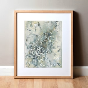 Uric Acid Crystals in Gray Watercolor Print - Gout, Arthritis, Rheumatology Art - Abstract Anatomy Art