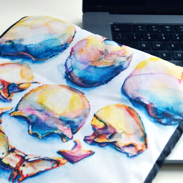Exploded View of Skull Laptop Sleeve - Gift for Med Student