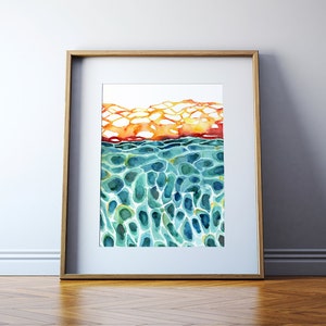 Huid histologie aquarel print ingelijste - huid celkunst - integumentair systeem - epidermis kunst - abstracte anatomische kunst