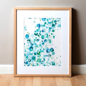 Impressão de bolhas de hematologia - Impressão de aquarela de sangue - Impressão de arte de histologia e hematologia - Impressão de aquarela de anatomia abstrata