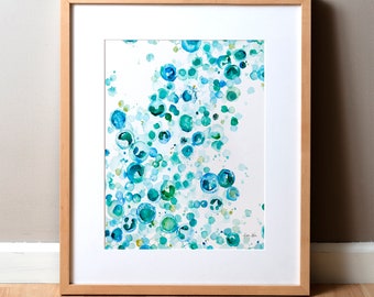 Hematology Bubbles Print - Blood Histology Watercolor Print - Histology and Hematology Art Print - Plasma Cells Abstract Print