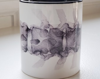 Spine Medical Art Mug - Black and White Vertebrae Mug - PT Doctor Mug - Anatomy Mug