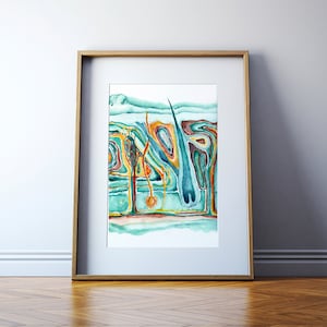 Cross Section of the Skin Watercolor Art Print - Integumentary System - Skin Art - Histology Art - Epidermis Art - Anatomy Art