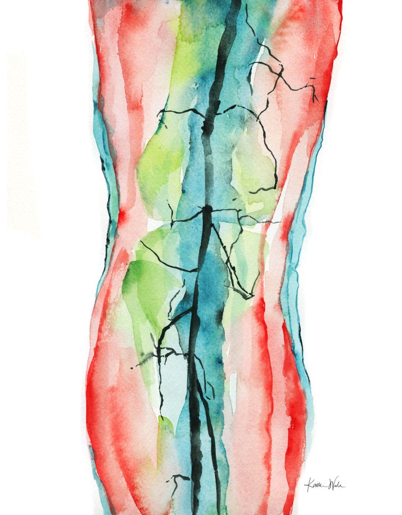Fem pop bypass watercolor print pulmonology anatomy painting etsy