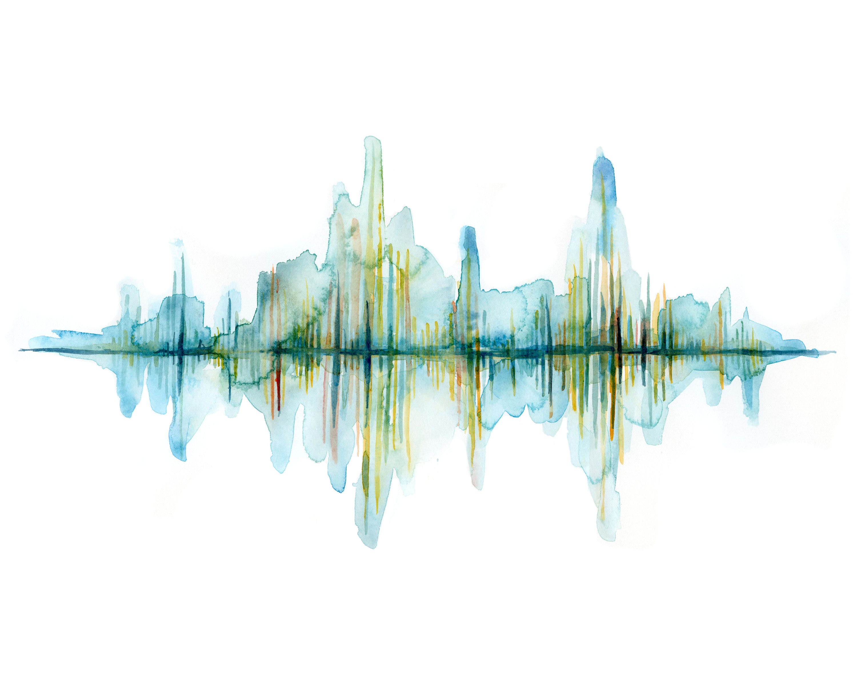 Sound Waves Watercolor Art Print ENT Art Speech Therapy Etsy